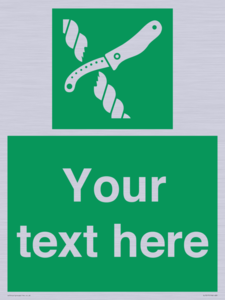 Custom sign safe condition Liferaft knife